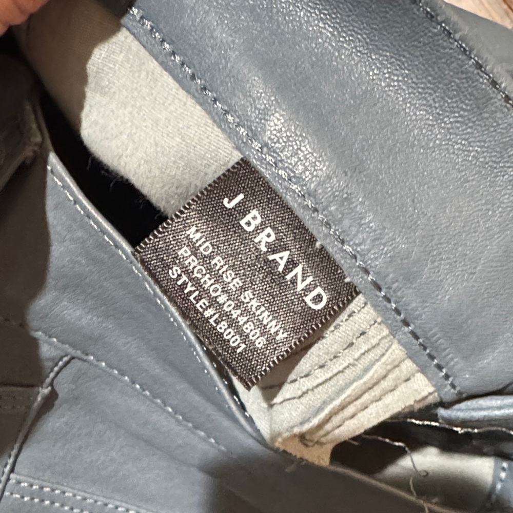 J Brand mid rise Slate/Blue Leather Pants - Picture 3 of 14